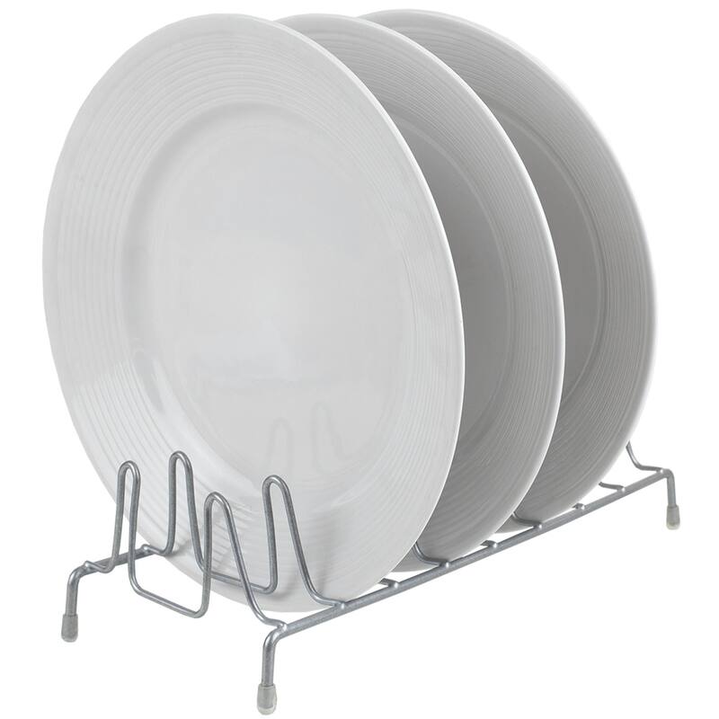 Steel Plate Rack, Silver - Overstock - 29608630