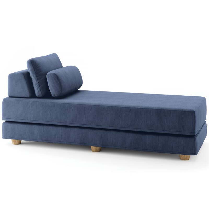 Jaxx Balshan Cushioned Micro-velvet Convertible Chaise Lounge Daybed
