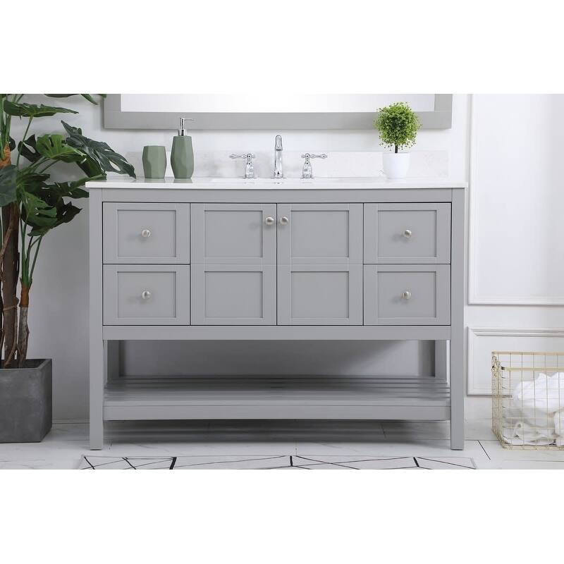 Elegant Lighting VF16448-BS Theo 48" Free Standing Single Basin Vanity