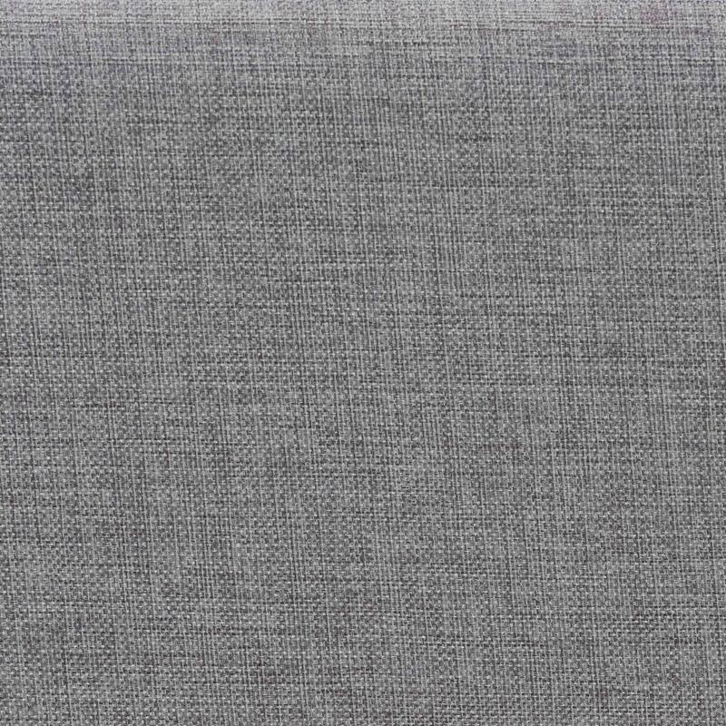 King Size Platform Bed - Grey Linen Upholstered, Button Tufted Headboard with Silver Trim