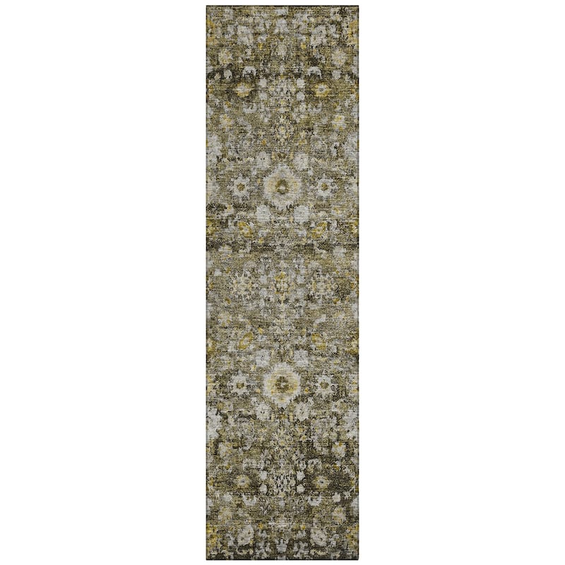 Machine Washable Indoor/ Outdoor Chantille Traditional Vintage Floral Rug