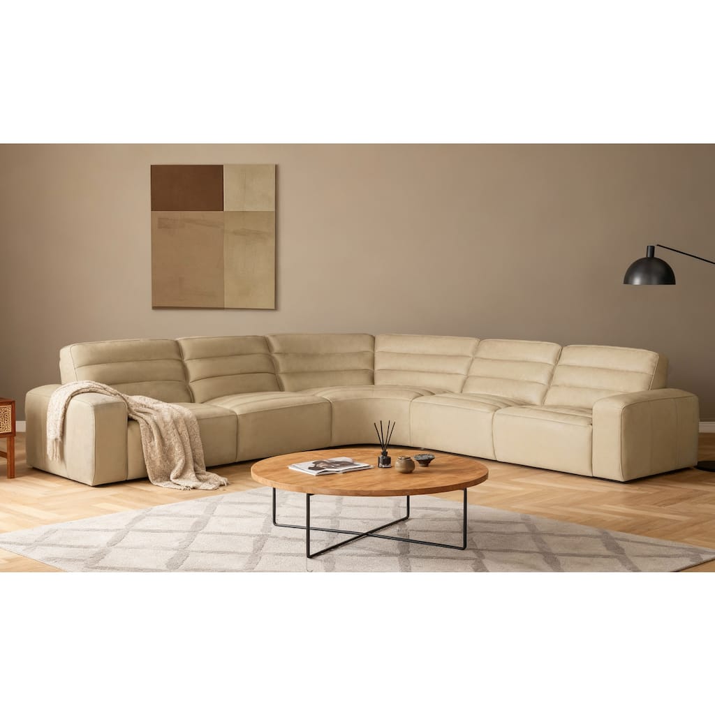 5PCS, 3 power Recliners, Full-Grain Leather Reclining Large Sectional with Zero Gravity