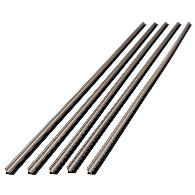 FASÄDE 47 in. Decorative Vinyl Inside Corner Trim Brushed Nickel (5 Pack) - 5 Pack - 5 Pack