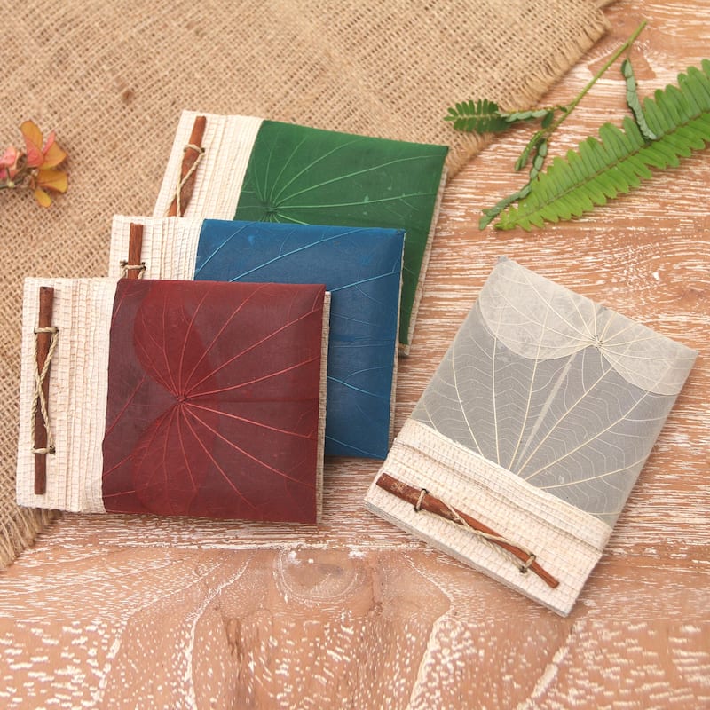 Novica Handmade Doodle A Day Natural Fiber Journals (Set Of 4)