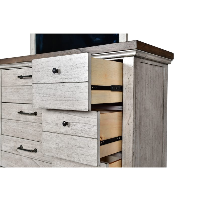 Steve Silver Overlook Two-tone Dresser and Mirror