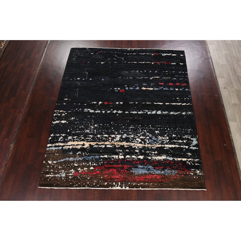 Contemporary Abstract Oriental Dining Room Area Rug Wool Hand-knotted - 8'4" x 9'6"