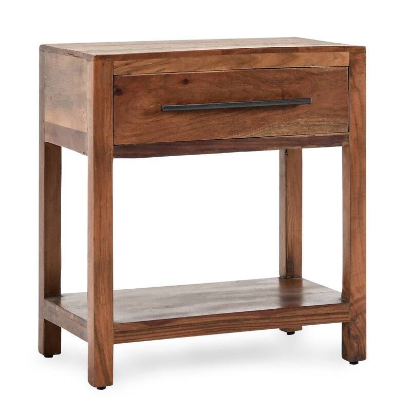 Wren One-Drawer End Table in Natural Brown by Kosas Home - 22Wx13Dx24H