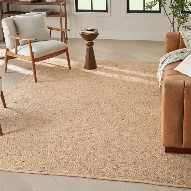 Nourison Natural Jute Indoor only Solid Area Rug - 8' x 10' - Bleached