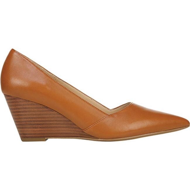 cognac wedge pumps