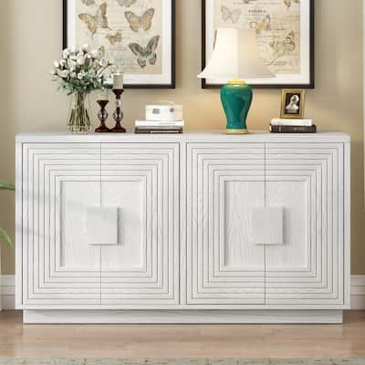 Antique White Buffet Sideboard Storage Cabinet Entryway Floor Cabinet