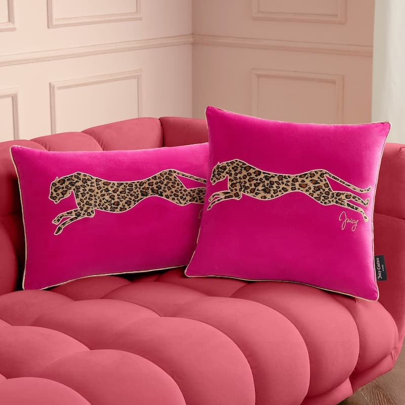 Juicy Couture Velvet Cheetah Pillow 14" x 24"