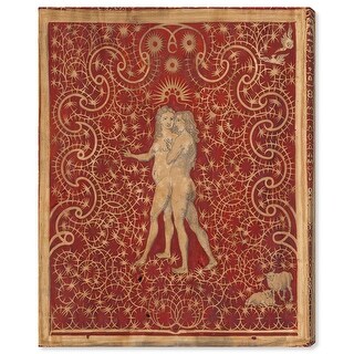 Adam and Eve in the Garden Canvas Vintage Figurative by Art Remedy ...