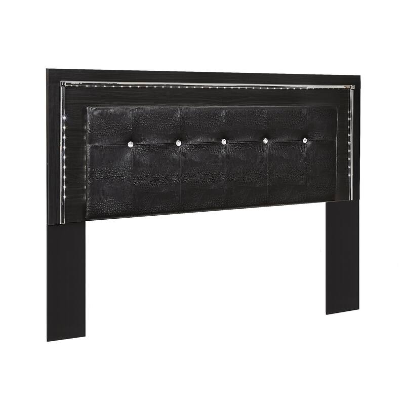 Kaydell Black Upholstered Panel Headboard - Black - King