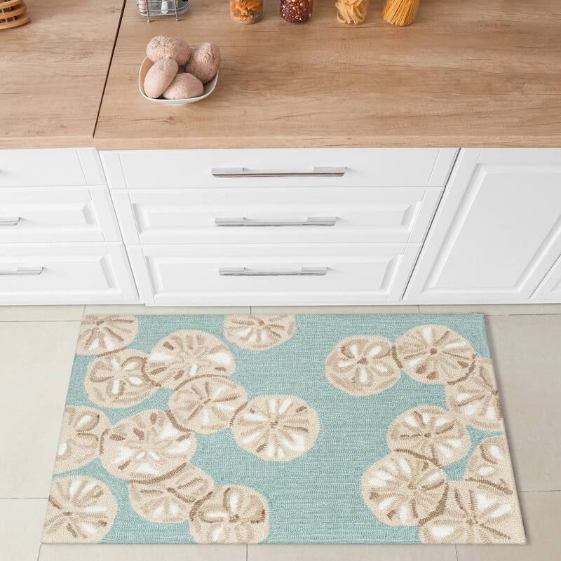 Liora Manne Capri Sea Biscuit Indoor/Outdoor Area Rug Seafoam 1'8" x 2'6"