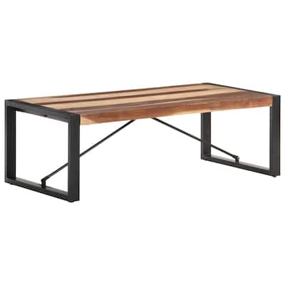 vidaXL Console Table 45.3"x13.8"x29.9" Solid Acacia Wood and Iron