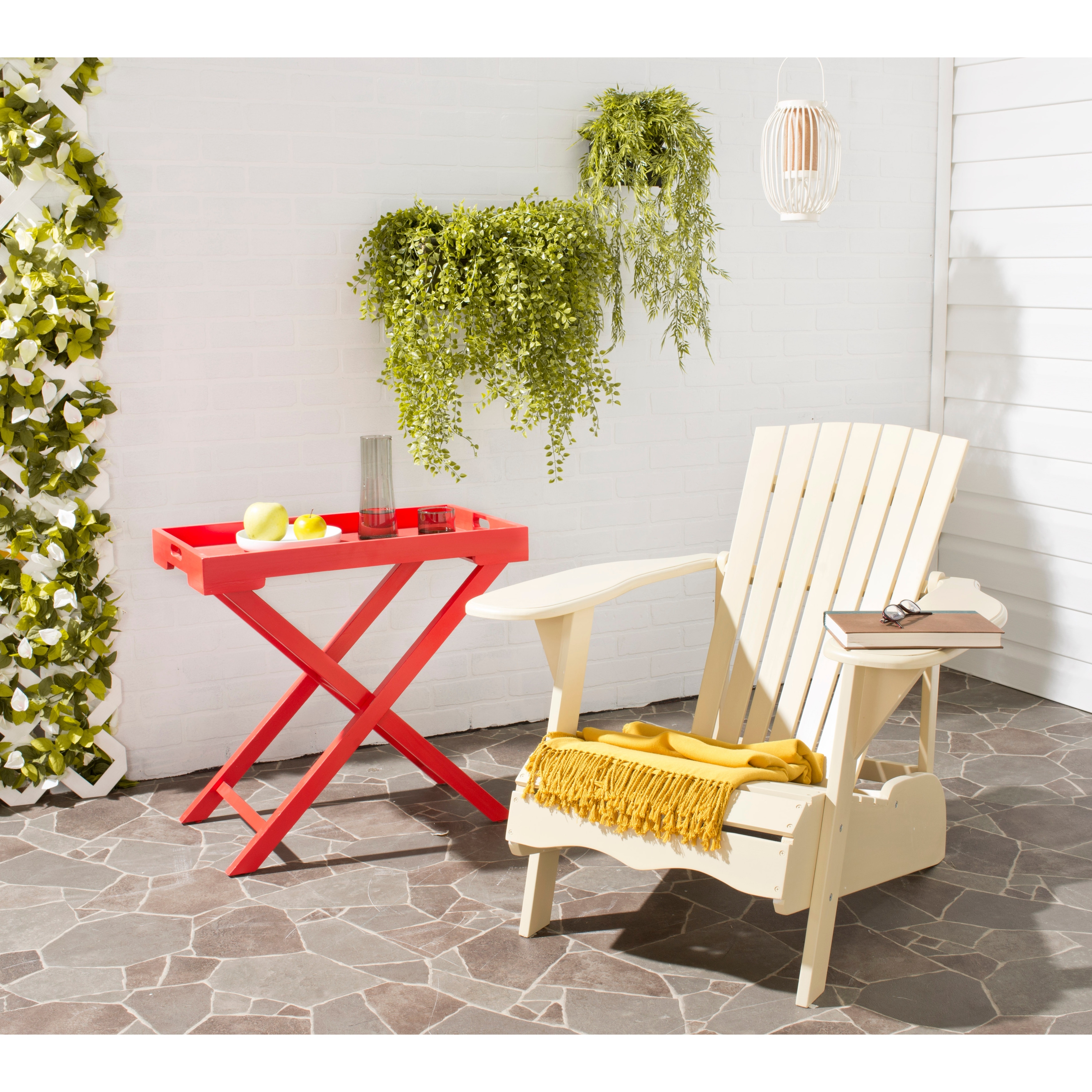 SAFAVIEH Outdoor Living Mopani Adirondack Beige Acacia Wood Chair 33.5