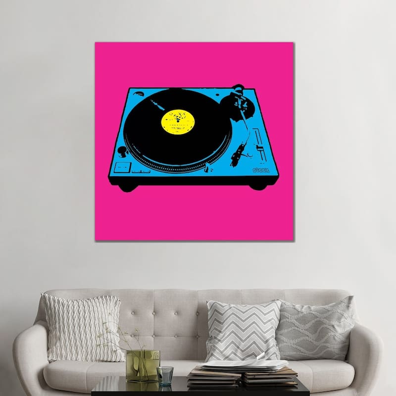 iCanvas "Turntable Pink Poster" by Steez Canvas Print