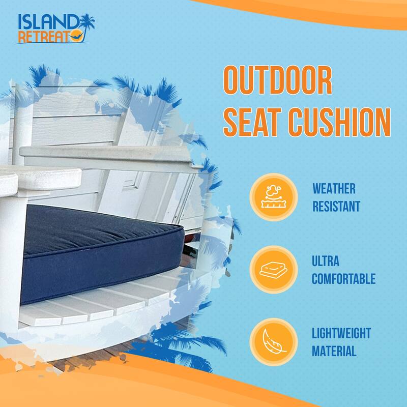 Island Retreat All-Weather Outdoor Solid Color Seat Cushion (Set of 2) - 18.5-in L x 16-in W x 3-in D