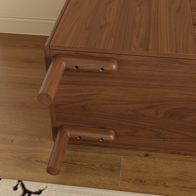 JASIWAY Buffet Table Cabinet Sideboard Cabinet with Drawers, Walnut