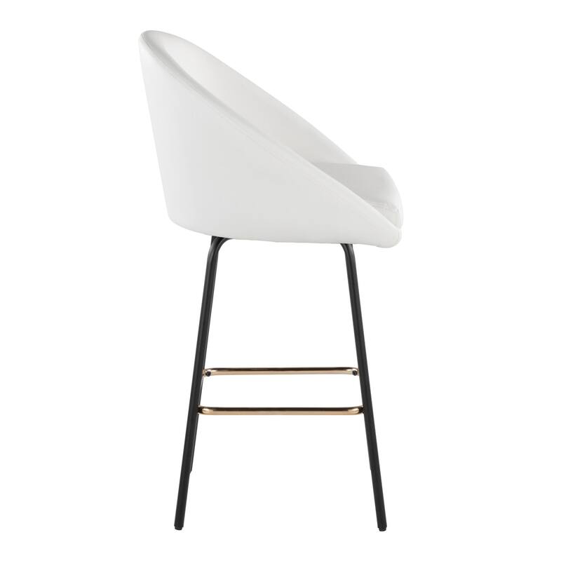 Porch & Den Livesey High Back 26" Counter Stool with Metal Legs & Square Footrest (Set of 2)