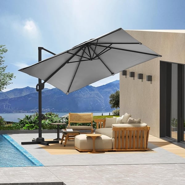 big lots 3 peice patio umbrella Solar 3 Tiers Patio Umbrella Outdoor with LED 9FT / Green