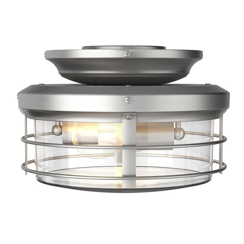 Springer II Collection Antique Nickel Rustic Light Kit for Ceiling Fan - 12 in x 12 in x 11 in