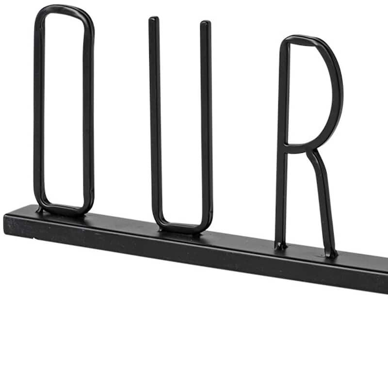HomeRoots 24" Black Metal Our Nest Tabletop Sculpture - 1" W x 24" D x 5" H