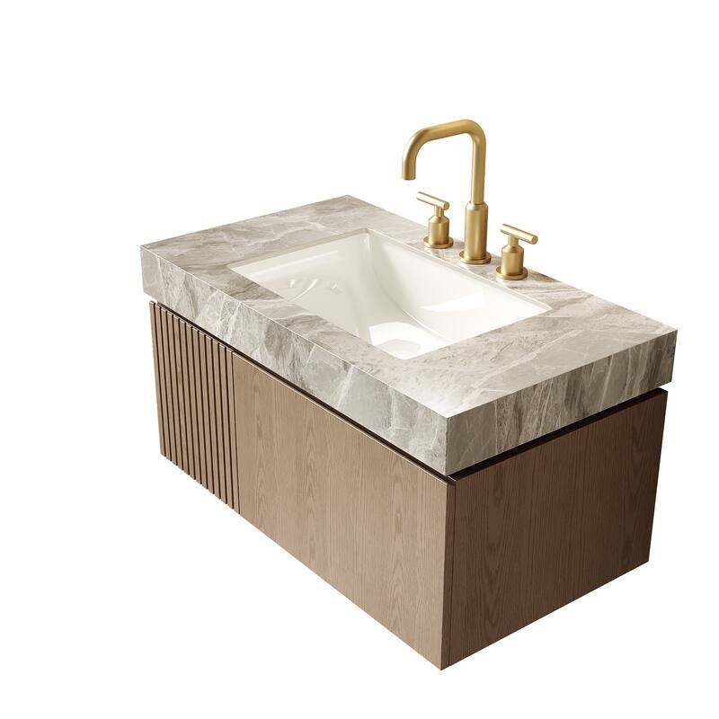 Floating Bathroom Vanity with 3 Pre-drilled Faucet Holes