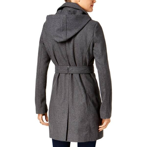 Shop Calvin Klein Womens Wool Coat Winter Mid Length Xxs Free
