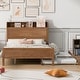 preview thumbnail 3 of 9, Full Size Platform Bed with Storage Headboard Multifunctional Wooden Bedframe with Twin Size Trundle for Kids Teens Bedroom