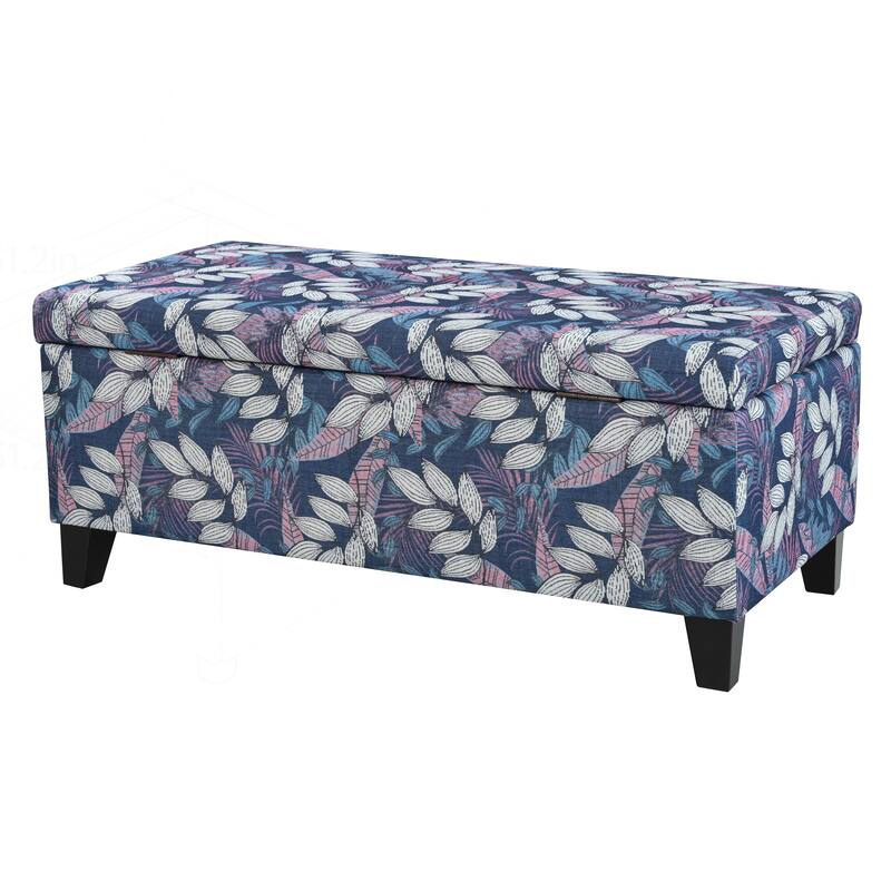 Versatile Floral Patterned Ottoman for Home with Hidden Compartment