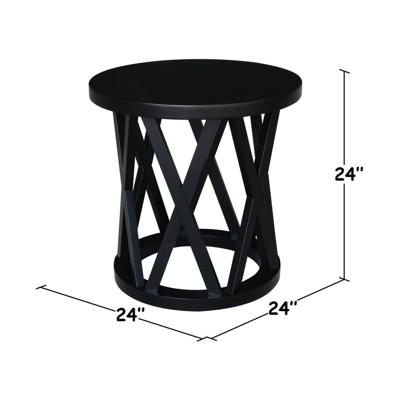 Round Ceylon End Table - 24 in. W x 24 in. D x 24 in. H