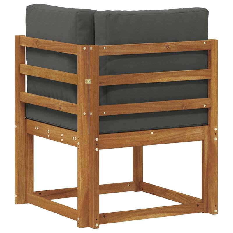 vidaXL 2 Piece Outdoor Middle Sofa Solid Acacia Wood