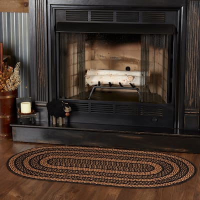 Farmhouse Jute Rug Oval w/ Pad 27x48 - 27" x 48"