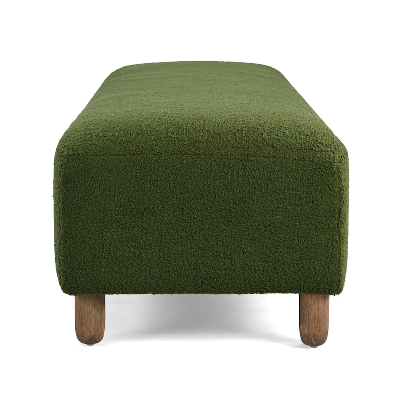 60.25-Inch Entryway Bench, Simple Upholstered Bench with Wood Legs