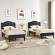 preview thumbnail 11 of 21, VECELO Height Adjustable Upholstered Kids Bed Frame,Twin Size Bed Set of 2 Dark Grey