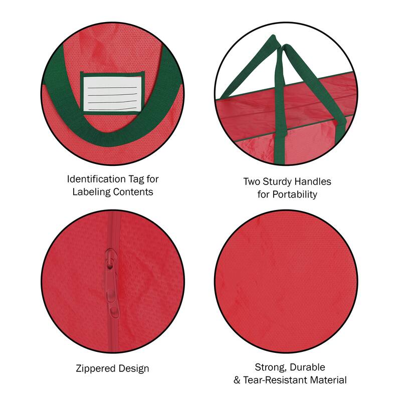 Christmas Tree Storage Bag Set - Set of 2 Bags for 7.5-Foot Artificial Trees by Elf Stor (Red)