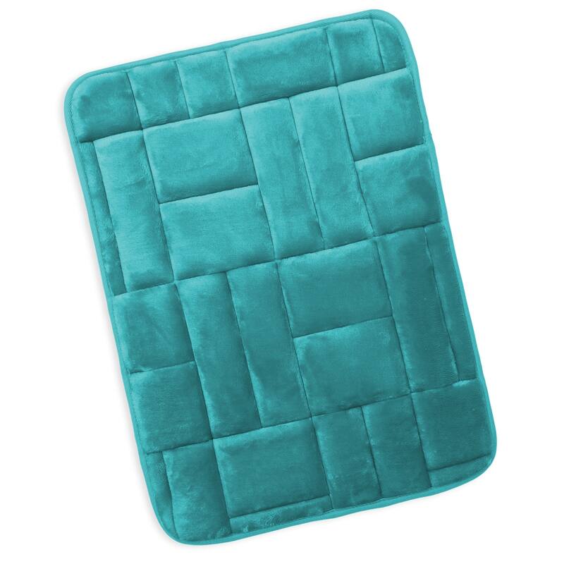 Clara Clark Ultra Soft Non Slip and Absorbent Bath Rug - Tiled Velvet Memory Foam Bath Mat