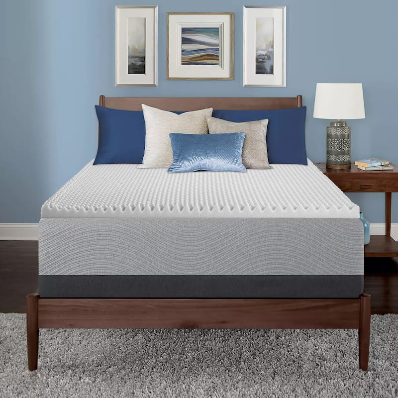 High Density Convoluted Egg Shell Breathable Foam Topper, Adds Comfort