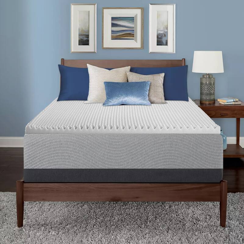Onetan, Convoluted Egg Shell Breathable Foam Topper,Adds Comfort to Mattress