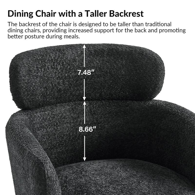 Amos Modern Boucle Dining Chair with Adjustment Feet Set of 2 by HULALA HOME