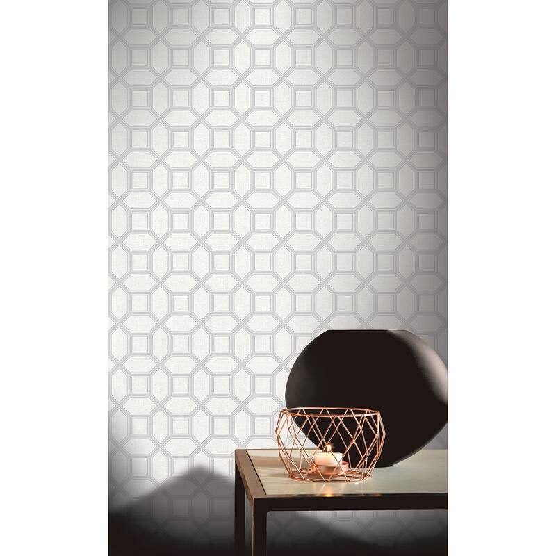 Arthouse Marjorie Silver Trellis Wallpaper
