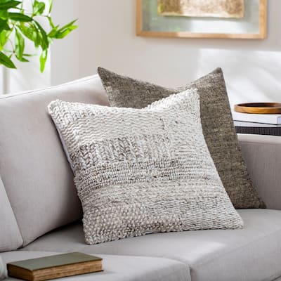 Kenia Farmhouse Solid Color Accent Pillow
