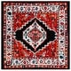 preview thumbnail 2 of 11, SAFAVIEH Vintage Hamadan Rasema Rug 6'7" Square - Red/Black - Square