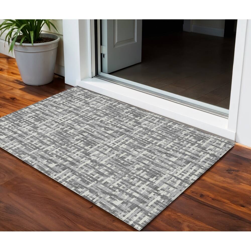 HomeRoots Abstract Transitional Rectangle Outdoor Rug