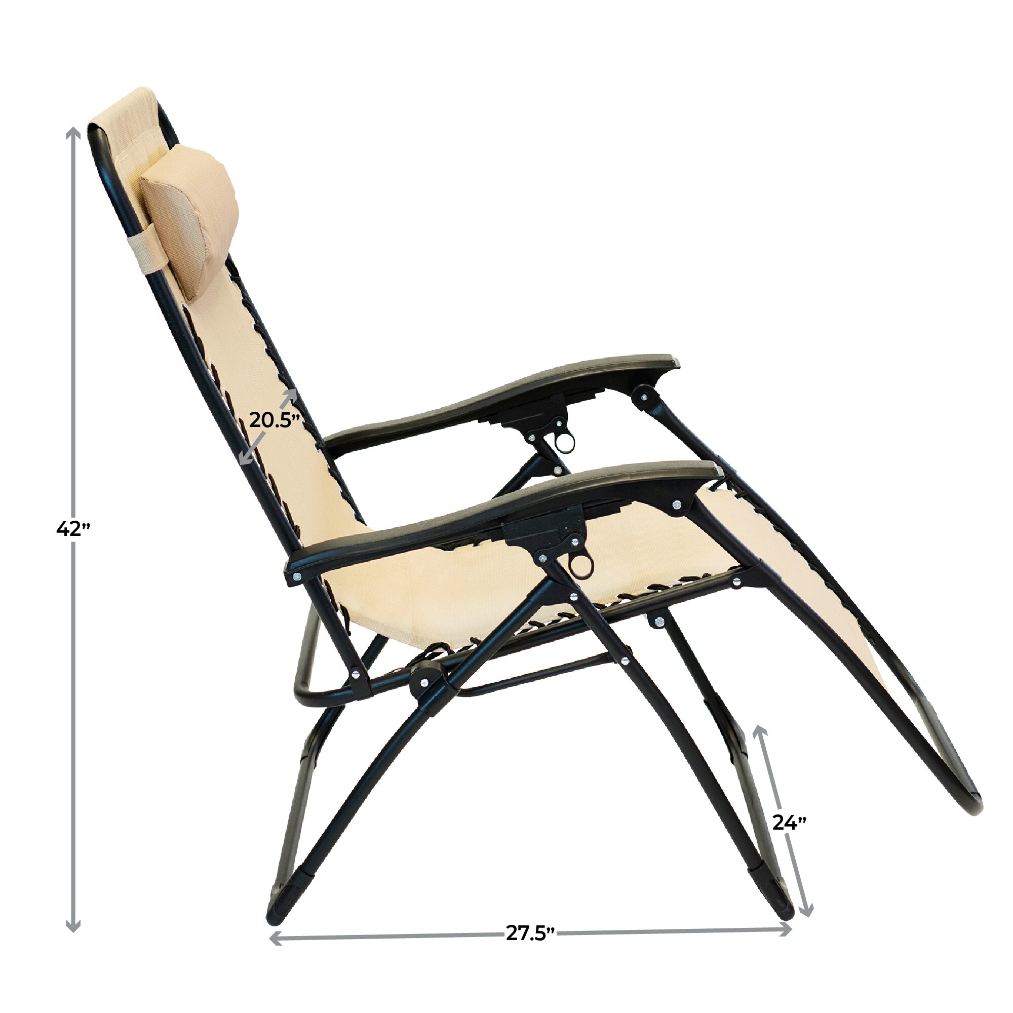 Sun Ray 3 piece Zero Gravity Outdoor Chair and Table Set On