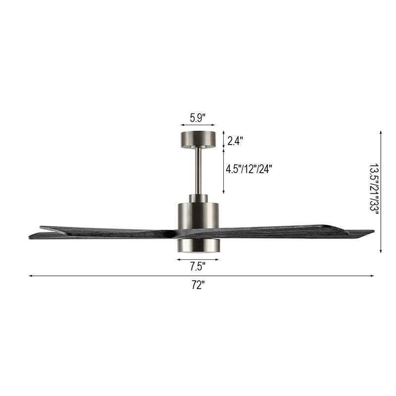 WINGBO 72" Ceiling Fan with Lights, 5 Reversible Blades, Ultra Quiet 6-Speed DC Motor...