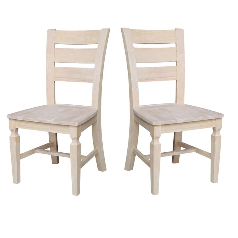 Vista Ladderback Solid Wood Dining Chairs - Set of Two - Unfinished
