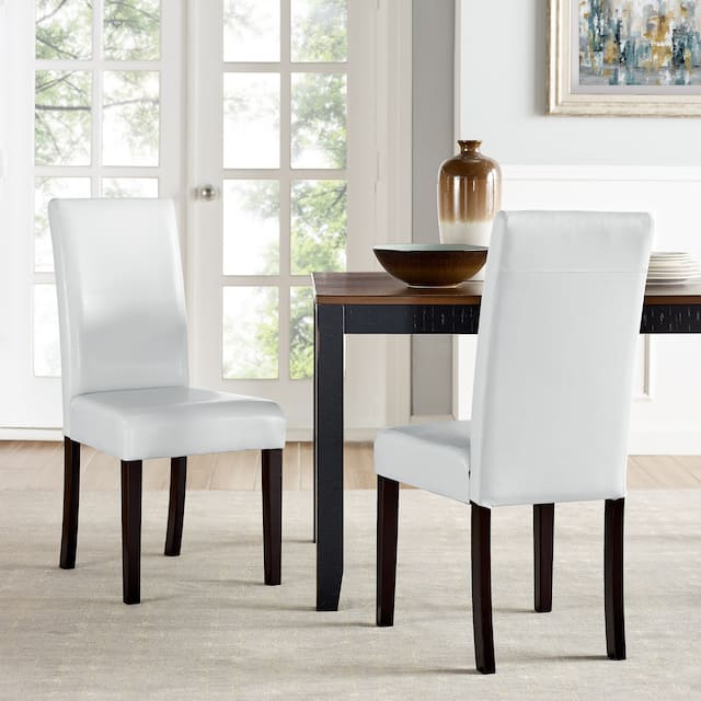 Monsoon Villa Faux Leather Parson Dining Chairs (Set of 2) - Cloud Grey