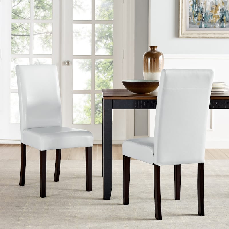 Monsoon Villa Faux Leather Parson Dining Chairs (Set of 2) - Cloud Grey